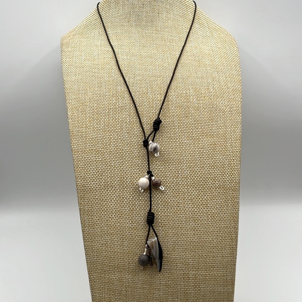 Fire Agate Horn Necklace